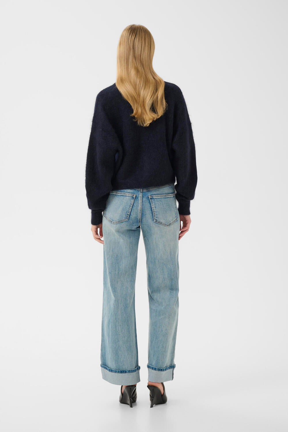 GZdebbie V uldcardigan - Navy melange